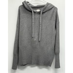 A New Day Gray Knit Hoodie XL | Drop Shoulder Lightweight Pullover Sweater GUC